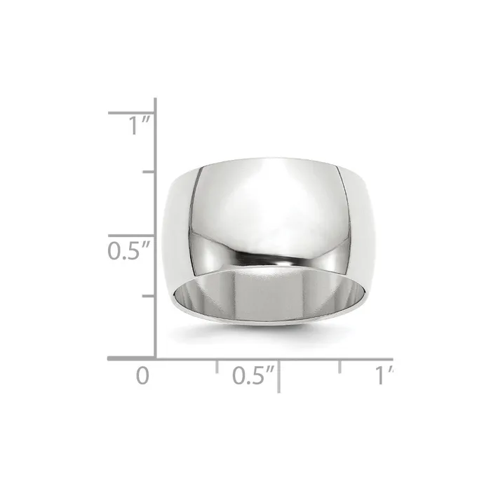 Rings Solid 10K White Gold 12mm Half Round MensWomens Wedding Band Ring Size 125 Goldia Rings Solid 10K White Gold 12mm Half Round MensWomens Wedding Band Ring Size 125 Goldia