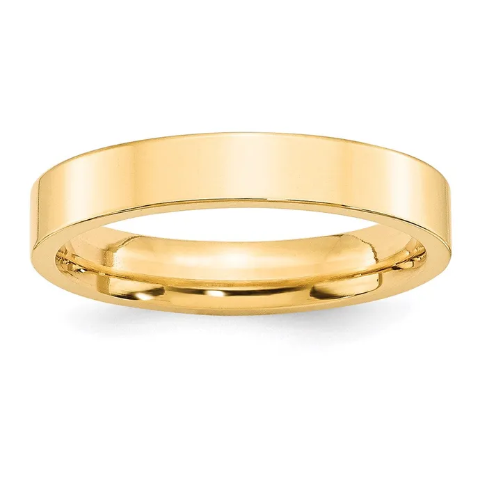 Rings Solid 14K Yellow Gold 4mm Standard Flat Comfort Fit MensWomens Wedding Band Ring Size 5 Goldia Rings Solid 14K Yellow Gold 4mm Standard Flat Comfort Fit MensWomens Wedding Band Ring Size 5 Goldia