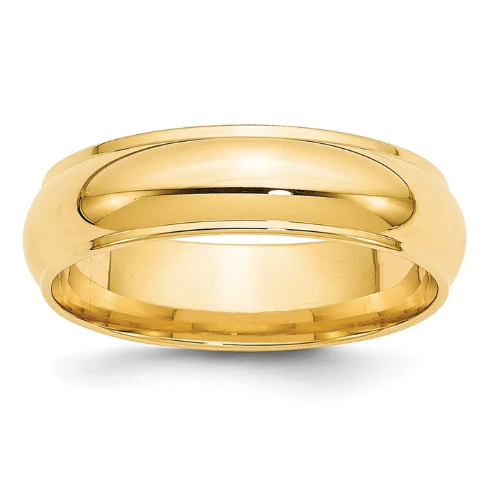 Rings Solid 18K Yellow Gold 6mm Half Round with Edge MensWomens Wedding Band Ring Size 9 Goldia Rings Solid 18K Yellow Gold 6mm Half Round with Edge MensWomens Wedding Band Ring Size 9 Goldia