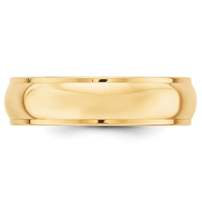 Rings Solid 18K Yellow Gold 6mm Half Round with Edge MensWomens Wedding Band Ring Size 9 Goldia Rings Solid 18K Yellow Gold 6mm Half Round with Edge MensWomens Wedding Band Ring Size 9 Goldia