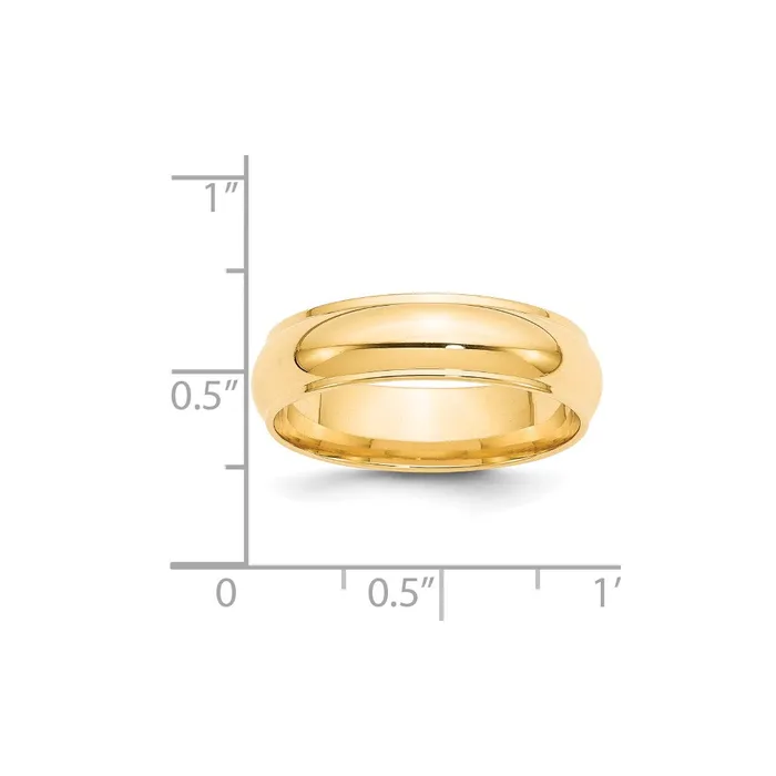 Rings Solid 18K Yellow Gold 6mm Half Round with Edge MensWomens Wedding Band Ring Size 9 Goldia Rings Solid 18K Yellow Gold 6mm Half Round with Edge MensWomens Wedding Band Ring Size 9 Goldia