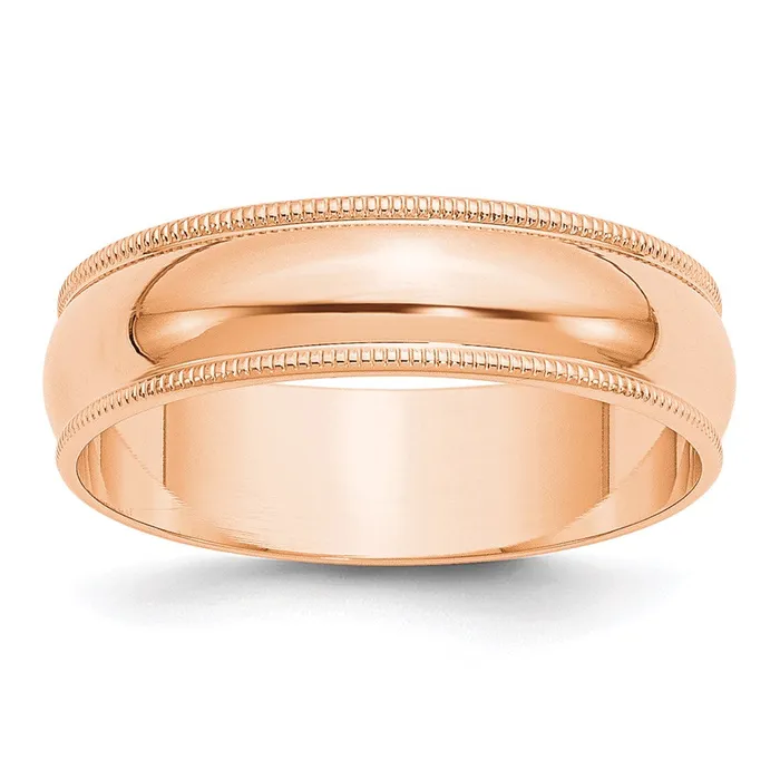 Rings Solid 18K Yellow Gold Rose Gold 6mm Light Weight Milgrain Half Round MensWomens Wedding Band Ring Size 9 Goldia Rings Solid 18K Yellow Gold Rose Gold 6mm Light Weight Milgrain Half Round MensWomens Wedding Band Ring Size 9 Goldia