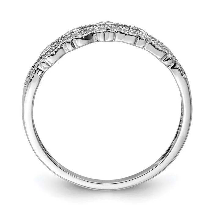 Rings Sterling Silver Rhodium Plated Diamond Band Goldia