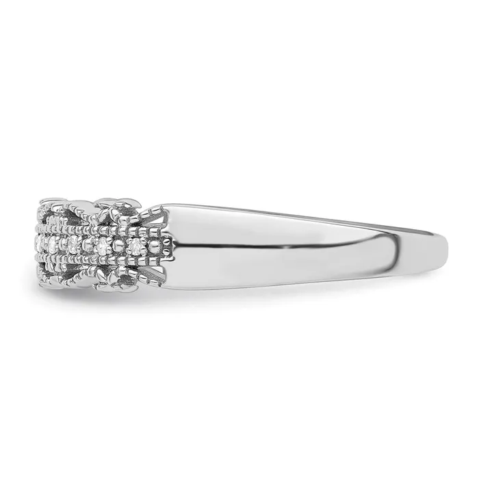 Rings Sterling Silver Rhodium Plated Diamond Band Goldia