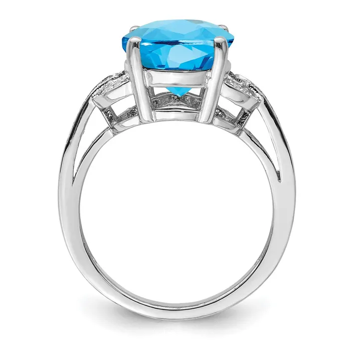 Rings Sterling Silver Rhodium Swiss Blue Topaz u0026 Diamond Ring Goldia