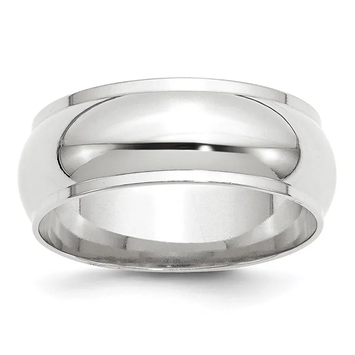 Solid 10K White Gold 8mm Half Round with Edge MensWomens Wedding Band Ring Size 55 Goldia Rings Solid 10K White Gold 8mm Half Round with Edge MensWomens Wedding Band Ring Size 55 Goldia Rings