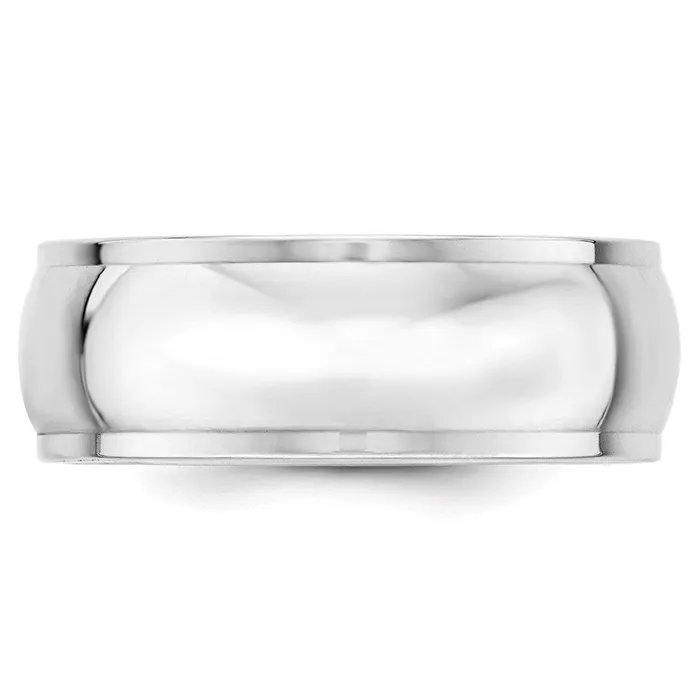 Solid 10K White Gold 8mm Half Round with Edge MensWomens Wedding Band Ring Size 55 Goldia Rings Solid 10K White Gold 8mm Half Round with Edge MensWomens Wedding Band Ring Size 55 Goldia Rings