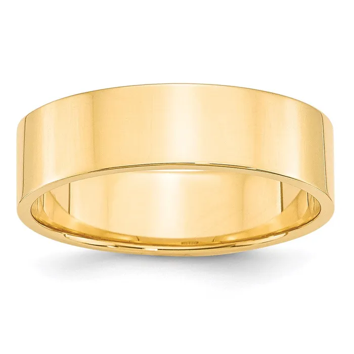 Solid 10K Yellow Gold 6mm Light Weight Flat MensWomens Wedding Band Ring Size 4 Goldia Rings Solid 10K Yellow Gold 6mm Light Weight Flat MensWomens Wedding Band Ring Size 4 Goldia Rings