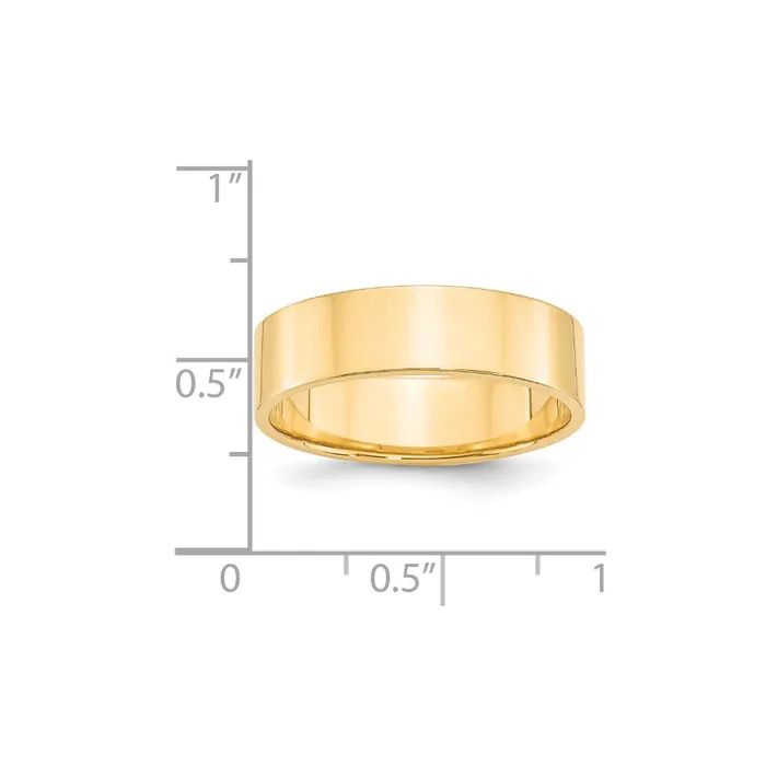 Solid 10K Yellow Gold 6mm Light Weight Flat MensWomens Wedding Band Ring Size 4 Goldia Rings Solid 10K Yellow Gold 6mm Light Weight Flat MensWomens Wedding Band Ring Size 4 Goldia Rings