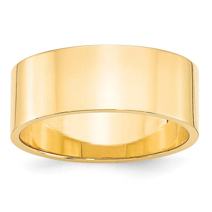 Solid 10K Yellow Gold 8mm Light Weight Flat MensWomens Wedding Band Ring Size 65 Goldia Rings Solid 10K Yellow Gold 8mm Light Weight Flat MensWomens Wedding Band Ring Size 65 Goldia Rings