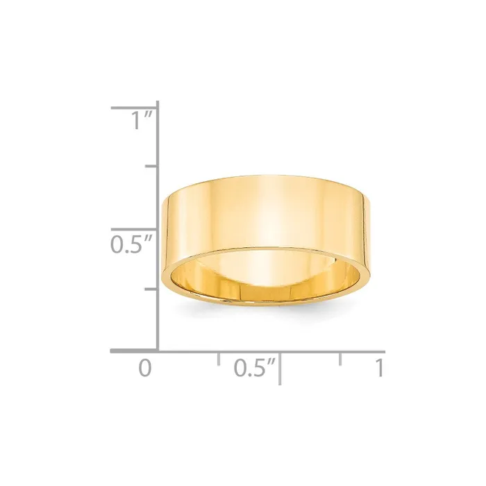 Solid 10K Yellow Gold 8mm Light Weight Flat MensWomens Wedding Band Ring Size 65 Goldia Rings Solid 10K Yellow Gold 8mm Light Weight Flat MensWomens Wedding Band Ring Size 65 Goldia Rings