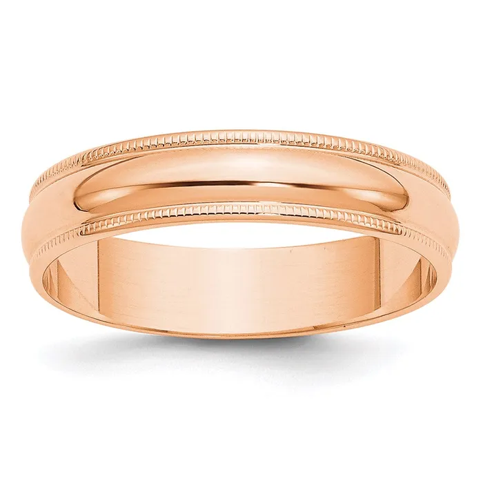 Solid 10K Yellow Gold Rose Gold 5mm Light Weight Milgrain Half Round MensWomens Wedding Band Ring Size 5 Goldia Rings Solid 10K Yellow Gold Rose Gold 5mm Light Weight Milgrain Half Round MensWomens Wedding Band Ring Size 5 Goldia Rings