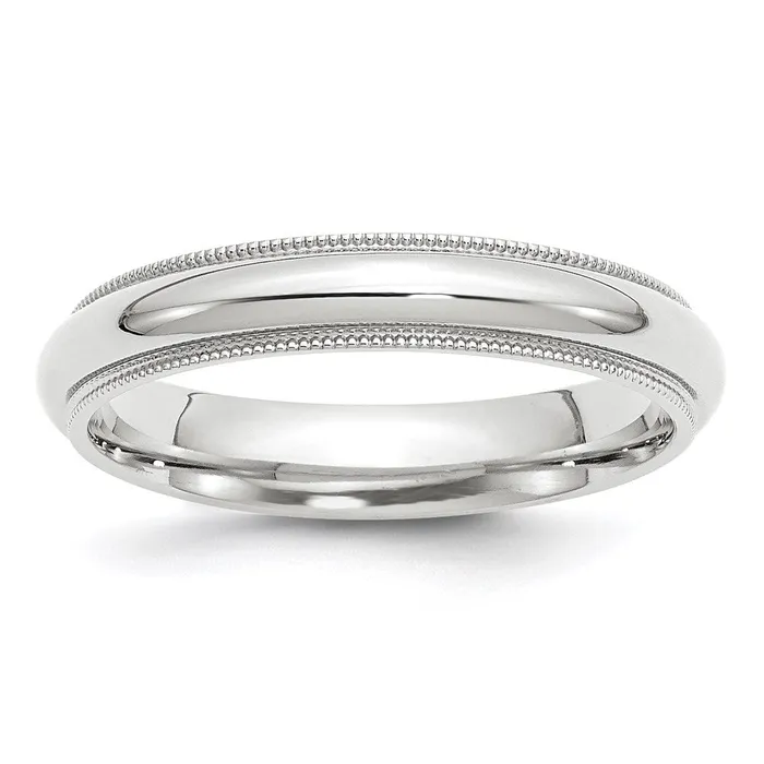 Solid 14K White Gold 4mm Milgrain Comfort Fit MensWomens Wedding Band Ring Size 13 Goldia Rings Solid 14K White Gold 4mm Milgrain Comfort Fit MensWomens Wedding Band Ring Size 13 Goldia Rings