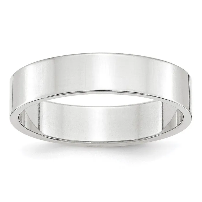 Solid 14K White Gold 5mm Light Weight Flat MensWomens Wedding Band Ring Size 8 Goldia Rings Solid 14K White Gold 5mm Light Weight Flat MensWomens Wedding Band Ring Size 8 Goldia Rings