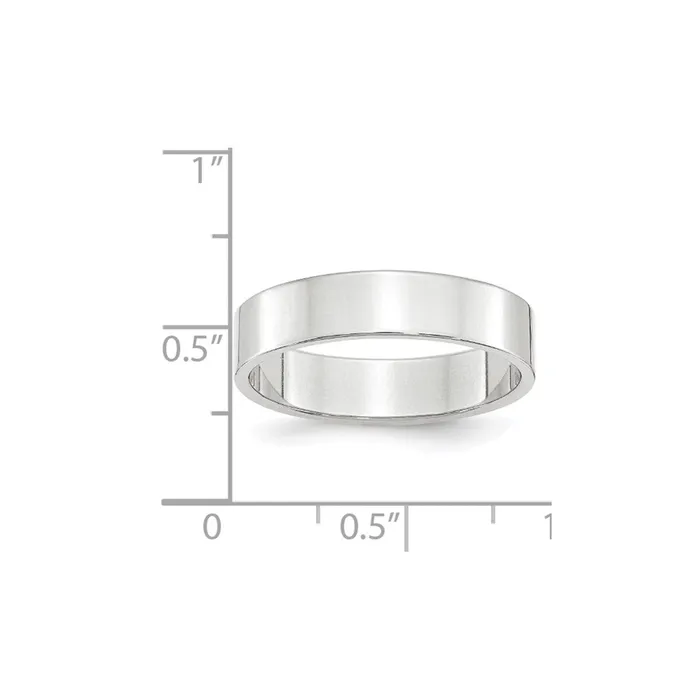 Solid 14K White Gold 5mm Light Weight Flat MensWomens Wedding Band Ring Size 8 Goldia Rings Solid 14K White Gold 5mm Light Weight Flat MensWomens Wedding Band Ring Size 8 Goldia Rings