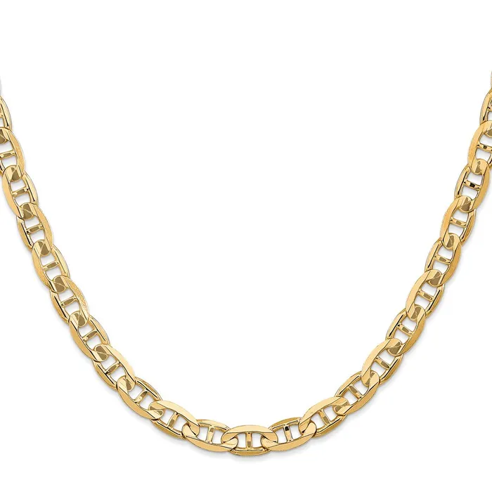 Solid 14K Yellow Gold 24 inch 625mm Concave Anchor with Lobster Clasp Chain Necklace MDS Necklaces Solid 14K Yellow Gold 24 inch 625mm Concave Anchor with Lobster Clasp Chain Necklace MDS Necklaces