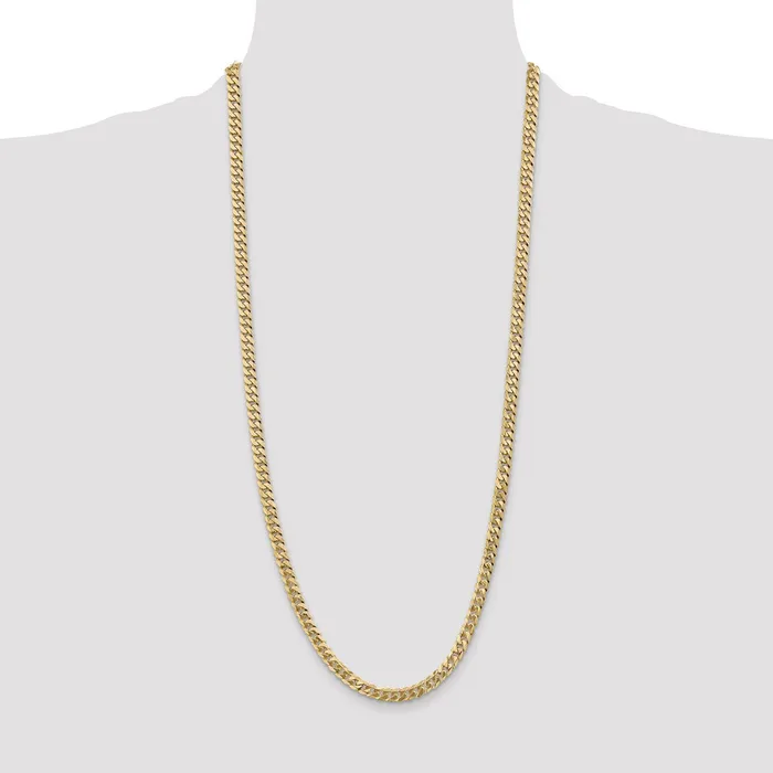 Solid 14K Yellow Gold 30 inch 575mm Flat Beveled Curb with Lobster Clasp Chain Necklace MDS Necklaces Solid 14K Yellow Gold 30 inch 575mm Flat Beveled Curb with Lobster Clasp Chain Necklace MDS Necklaces