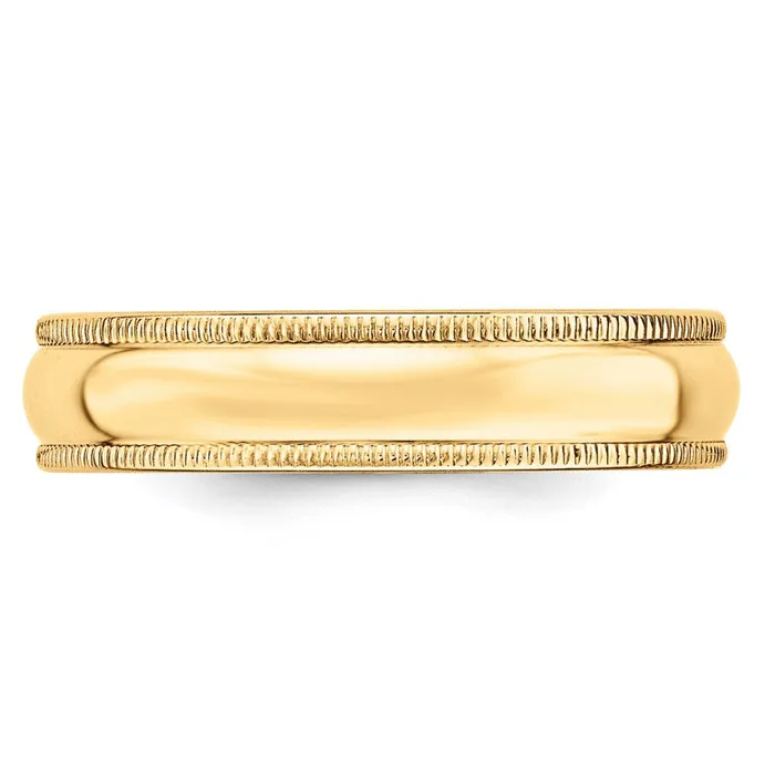 Solid 14K Yellow Gold 5mm Light Weight Milgrain Half Round MensWomens Wedding Band Ring Size 10 Goldia Rings Solid 14K Yellow Gold 5mm Light Weight Milgrain Half Round MensWomens Wedding Band Ring Size 10 Goldia Rings