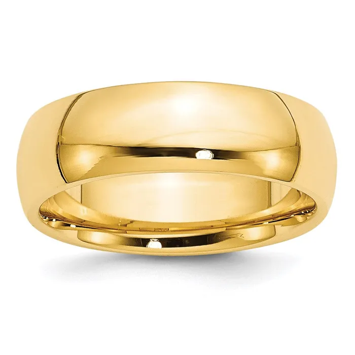 Solid 14K Yellow Gold 7mm Comfort Fit MensWomens Wedding Band Ring Size 105 Goldia Rings Solid 14K Yellow Gold 7mm Comfort Fit MensWomens Wedding Band Ring Size 105 Goldia Rings