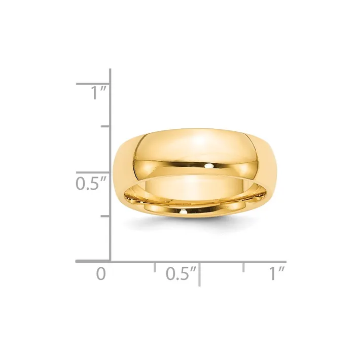 Solid 14K Yellow Gold 7mm Comfort Fit MensWomens Wedding Band Ring Size 105 Goldia Rings Solid 14K Yellow Gold 7mm Comfort Fit MensWomens Wedding Band Ring Size 105 Goldia Rings