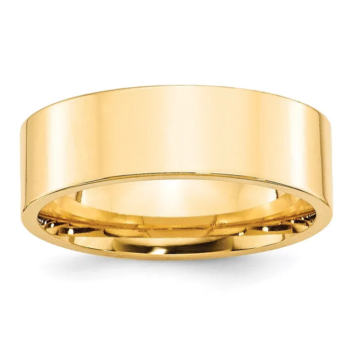 Solid 14K Yellow Gold 7mm Standard Flat Comfort Fit MensWomens Wedding Band Ring Size 11 Goldia Rings Solid 14K Yellow Gold 7mm Standard Flat Comfort Fit MensWomens Wedding Band Ring Size 11 Goldia Rings
