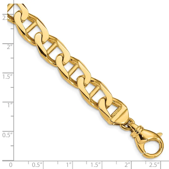 Solid 14K Yellow Gold 8 inch 103mm Hand Polished Fancy Anchor Link with Fancy Lobster Clasp Bracelet MDS Bracelets Solid 14K Yellow Gold 8 inch 103mm Hand Polished Fancy Anchor Link with Fancy Lobster Clasp Bracelet MDS Bracelets