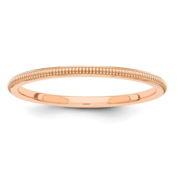 Solid 18K Rose Gold 15mm Milgrain MensWomens Wedding Band Ring Size 8 Goldia Rings Solid 18K Rose Gold 15mm Milgrain MensWomens Wedding Band Ring Size 8 Goldia Rings