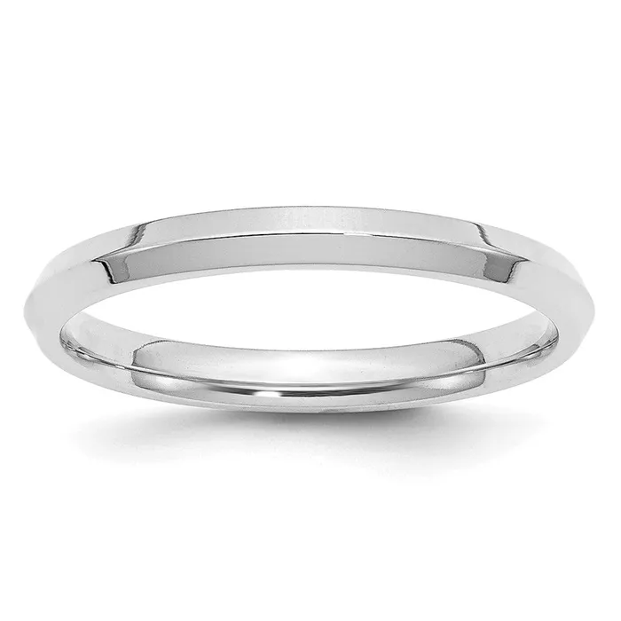 Solid 18K White Gold 25mm Knife Edge Comfort Fit MensWomens Wedding Band Ring Size 14 Goldia Rings Solid 18K White Gold 25mm Knife Edge Comfort Fit MensWomens Wedding Band Ring Size 14 Goldia Rings
