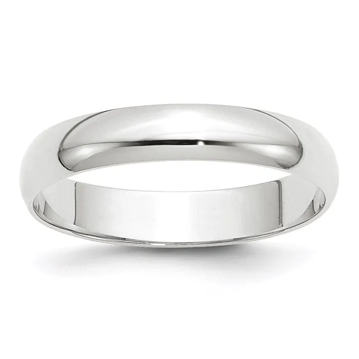 Solid 18K White Gold 4mm Light Weight Half Round MensWomens Wedding Band Ring Size 10 Goldia Rings Solid 18K White Gold 4mm Light Weight Half Round MensWomens Wedding Band Ring Size 10 Goldia Rings