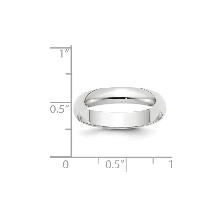 Solid 18K White Gold 4mm Light Weight Half Round MensWomens Wedding Band Ring Size 10 Goldia Rings Solid 18K White Gold 4mm Light Weight Half Round MensWomens Wedding Band Ring Size 10 Goldia Rings