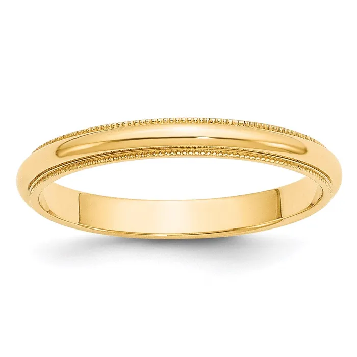 Solid 18K Yellow Gold 3mm Milgrain HalfRound Wedding MensWomens Wedding Band Ring Size 55 Goldia Rings Solid 18K Yellow Gold 3mm Milgrain HalfRound Wedding MensWomens Wedding Band Ring Size 55 Goldia Rings