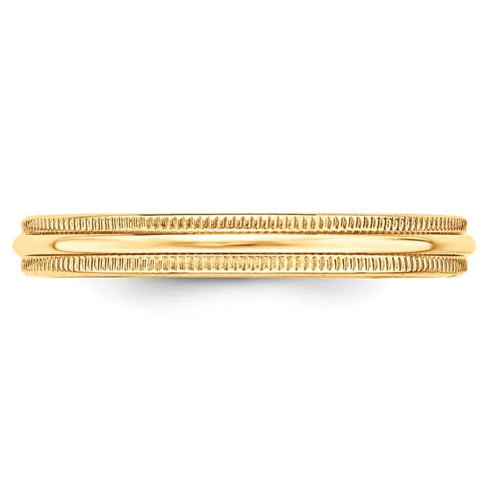 Solid 18K Yellow Gold 3mm Milgrain HalfRound Wedding MensWomens Wedding Band Ring Size 55 Goldia Rings Solid 18K Yellow Gold 3mm Milgrain HalfRound Wedding MensWomens Wedding Band Ring Size 55 Goldia Rings