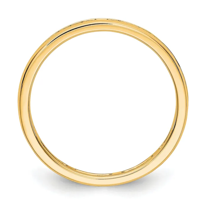 Solid Real 14k Polished 12ct Channel Set CZ Eternity Wedding Band Ring Goldia Rings