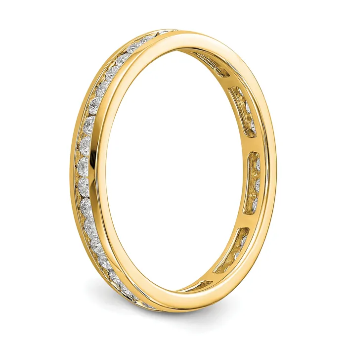 Solid Real 14k Polished 12ct Channel Set CZ Eternity Wedding Band Ring Goldia Rings