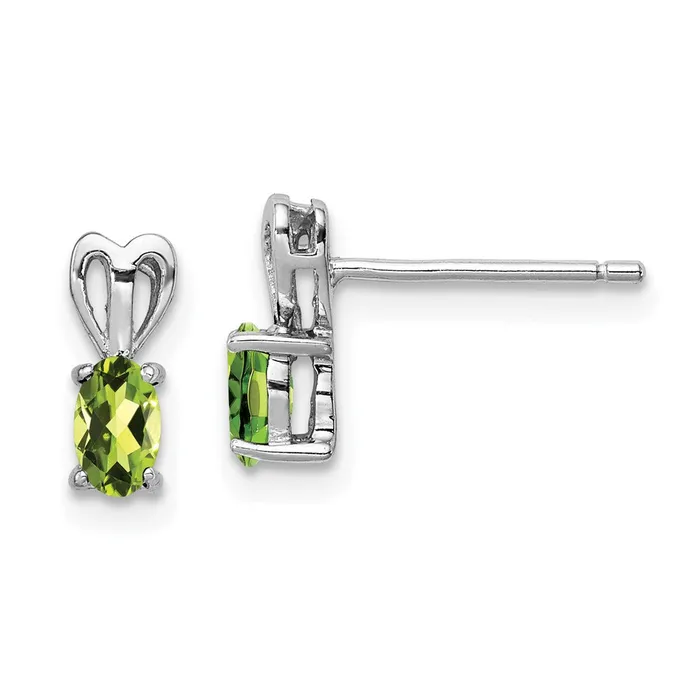 Sterling Silver Rhodiumplated Peridot Earrings Goldia Earrings