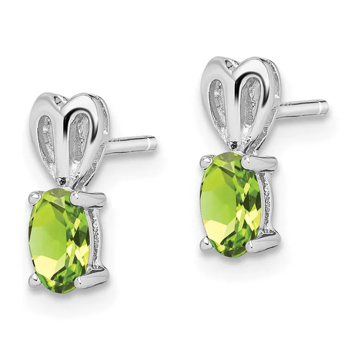 Sterling Silver Rhodiumplated Peridot Earrings Goldia Earrings