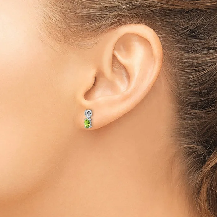 Sterling Silver Rhodiumplated Peridot Earrings Goldia Earrings