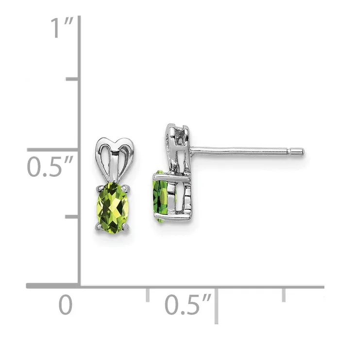 Sterling Silver Rhodiumplated Peridot Earrings Goldia Earrings