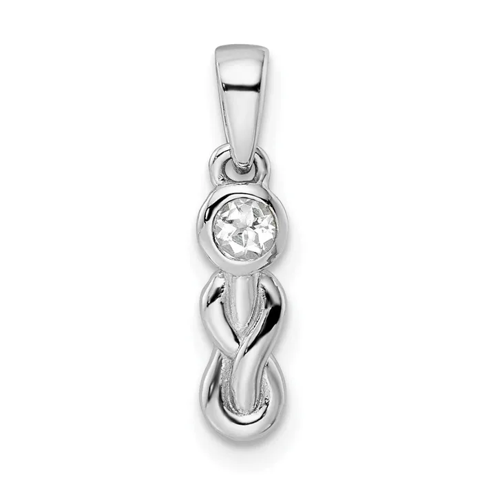Sterling Silver Rhodiumplated White Topaz Infinity Birthstone Pendant Goldia Necklaces Sterling Silver Rhodiumplated White Topaz Infinity Birthstone Pendant Goldia Necklaces