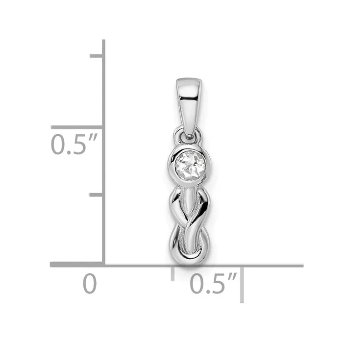 Sterling Silver Rhodiumplated White Topaz Infinity Birthstone Pendant Goldia Necklaces