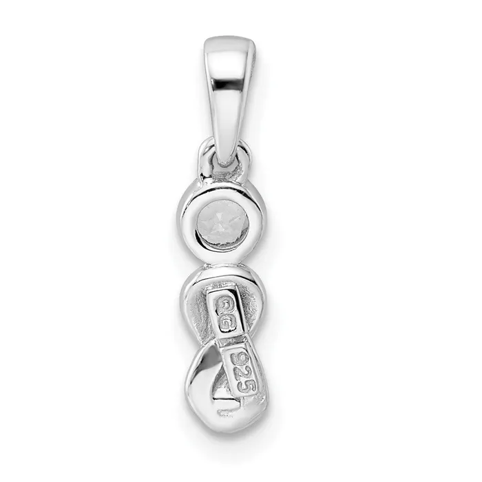 Sterling Silver Rhodiumplated White Topaz Infinity Birthstone Pendant Goldia Necklaces