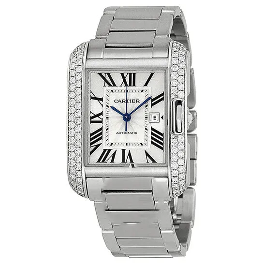 Watches JMS always Original Cartier Tank Anglaise Silver Dial 18kt White Gold Diamond Ladies Watch WT100009 Watches JMS always Original Cartier Tank Anglaise Silver Dial 18kt White Gold Diamond Ladies Watch WT100009