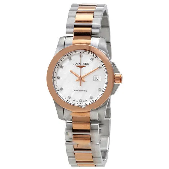 Watches JMS always Original Longines Conquest Quartz Diamond White Mother of Pearl Dial Ladies Watch L33763887 Watches JMS always Original Longines Conquest Quartz Diamond White Mother of Pearl Dial Ladies Watch L33763887