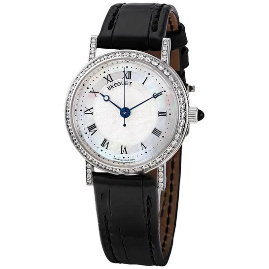Watches Original Breguet Classique Mother of Pearl Dial 18kt White Gold Diamond Black Leather Ladies Watch 8068BB52964DD00 JMS always Watches Original Breguet Classique Mother of Pearl Dial 18kt White Gold Diamond Black Leather Ladies Watch 8068BB52964DD00 JMS always