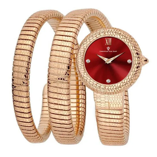 Watches Original Christian Van Sant Naga Quartz Red Dial Ladies Watch CV0893 JMS always Watches Original Christian Van Sant Naga Quartz Red Dial Ladies Watch CV0893 JMS always