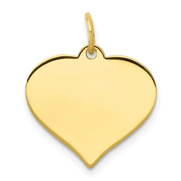 10k 013 Gauge Heart Disc Charm TreasureFineJewelers Charm Necklaces