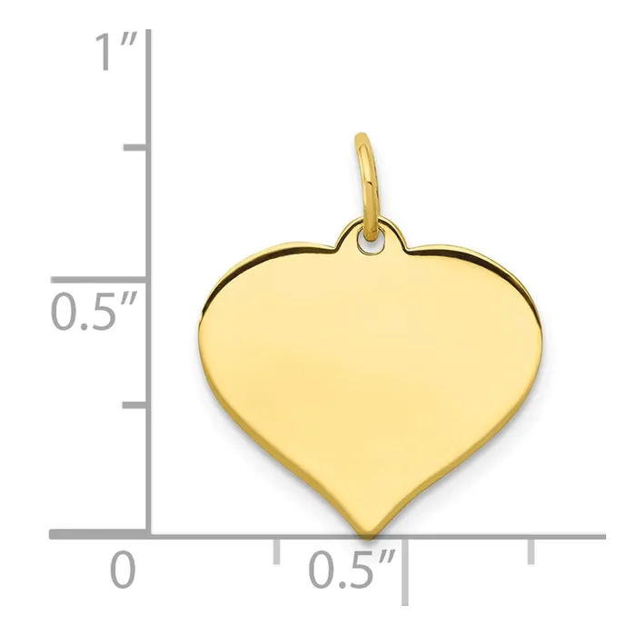 10k 013 Gauge Heart Disc Charm TreasureFineJewelers Charm Necklaces