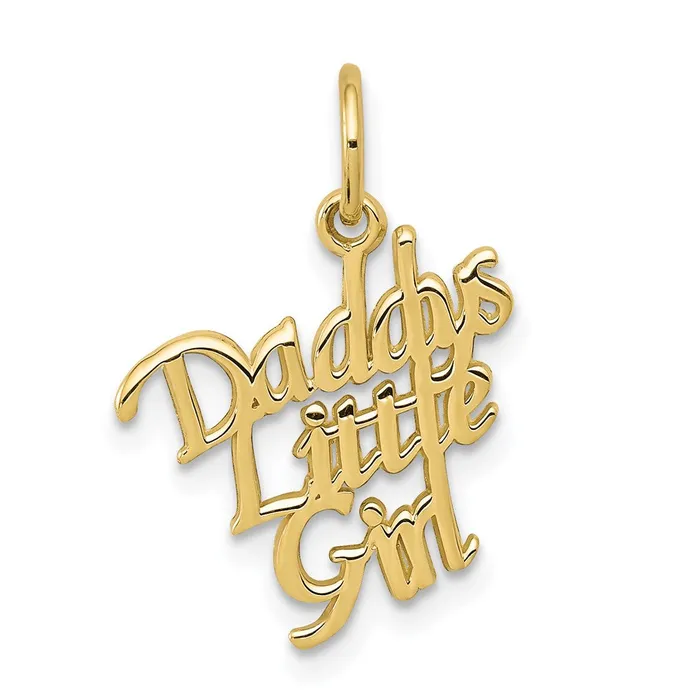 10k DADDYS LITTLE GIRL Charm TreasureFineJewelers Charm Necklaces