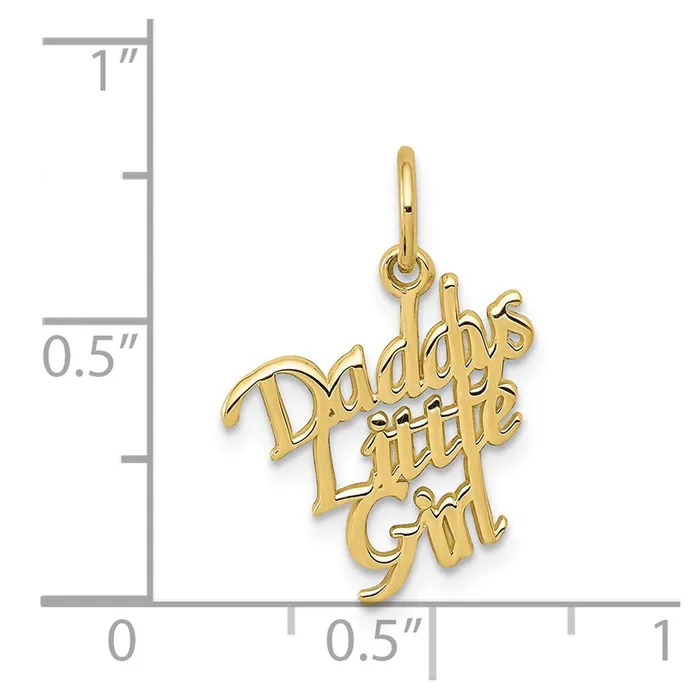 10k DADDYS LITTLE GIRL Charm TreasureFineJewelers Charm Necklaces