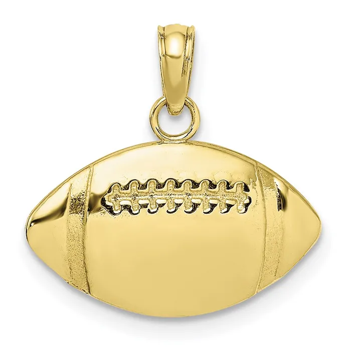 10K Engraveable Football Charm TreasureFineJewelers Charm Necklaces